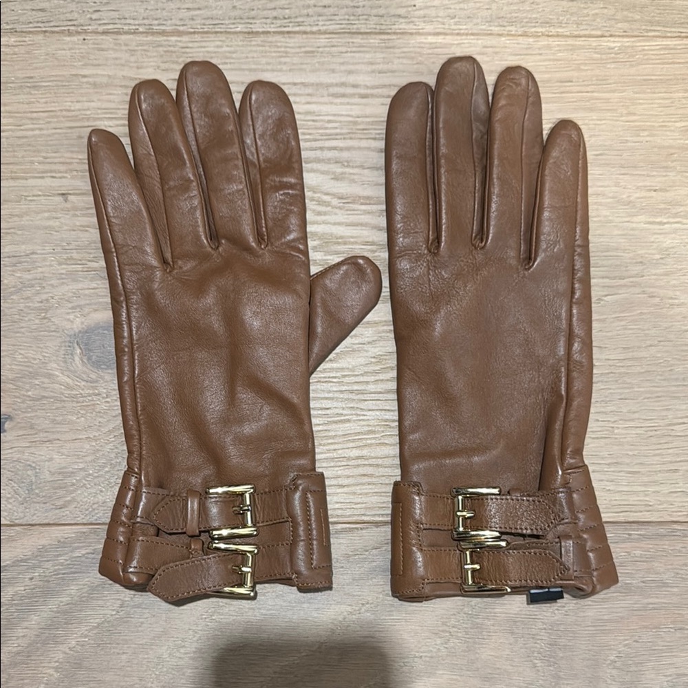 Michael Kors Gold and Brown Gloves